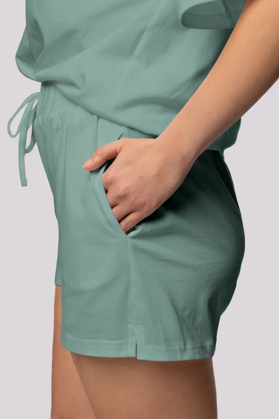 Bliss kurzärmliger Mona Damenpyjama olivgrün