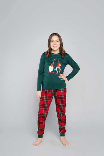 Santa Pyjamas Mädchen Italienische Mode- grün