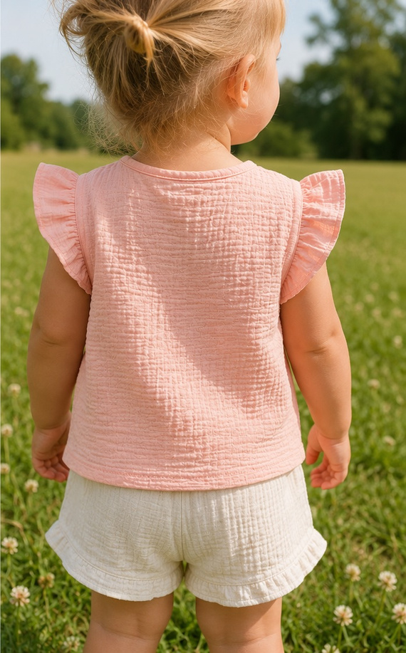 Mamatti BL50106 Musselin Kinderbluse leicht & luftig aus Baumwolle Sommer
