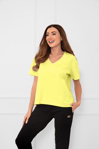 Klara - Damen-Kurzarmbluse | Italian Fashion gelb