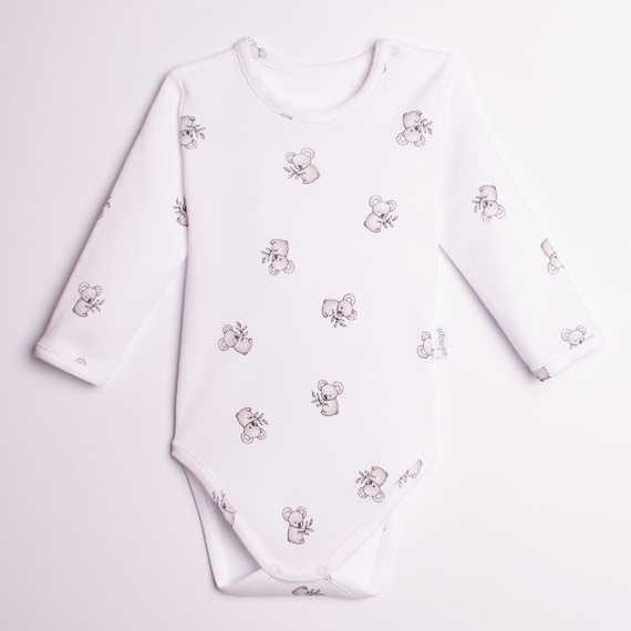 Body für Babys Nicol 223097 Figo 100% Baumwolle Koala Langarm Weiß