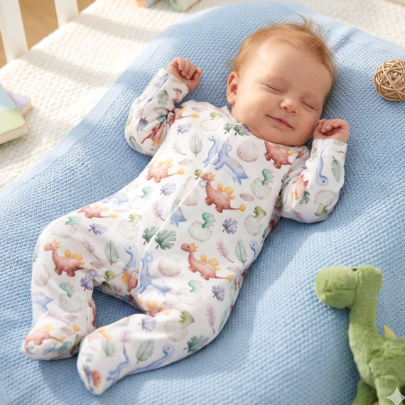 ABN-5567 Dino Explorer Nini Babyclown | Bio-Baumwolle, Druckknopfverschluss