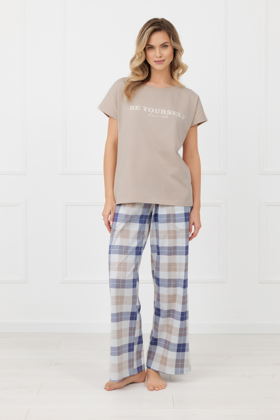 Damen Pyjama Rima Italian Fashion 100% Baumwolle lange Hose