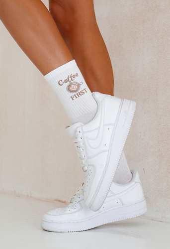 0200-167 Coffee First Damensocken Milena weiß