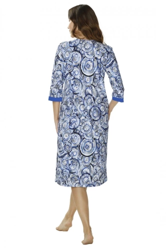 86671 Irene Seagull Nachthemd, blau bedruckt