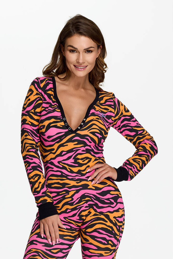 28 Zebra Bonamera Damenoverall, Pink und Orange