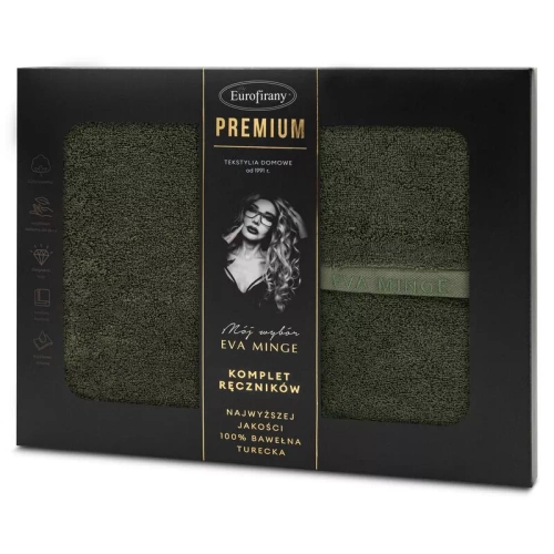 Venus 3 Set hochwertiger Eurofirany-Handtücher von Eva Minge – Oliv