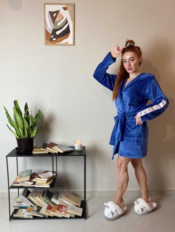 626 Abigail Damen Kurzer Morgenmantel Forex - Denim