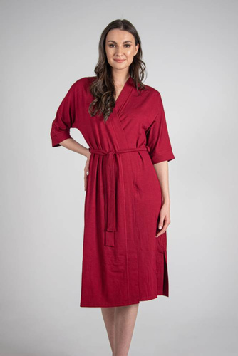 942 Visa Langer Morgenmantel De Lafense - kastanienbraun