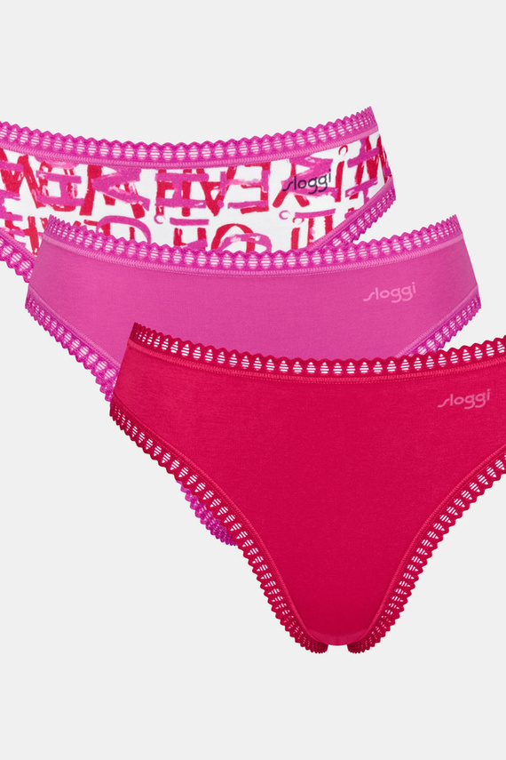 GO Crush High Leg C3P Damenhöschen 3er-Pack Sloggi - rot rosa