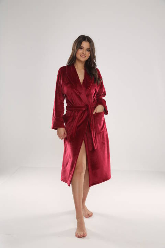 628 Abigail Long Forex Damen Bademantel - kastanienbraun