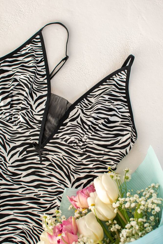 746 Savannah De Lafense Nachthemd - weiß-schwarz