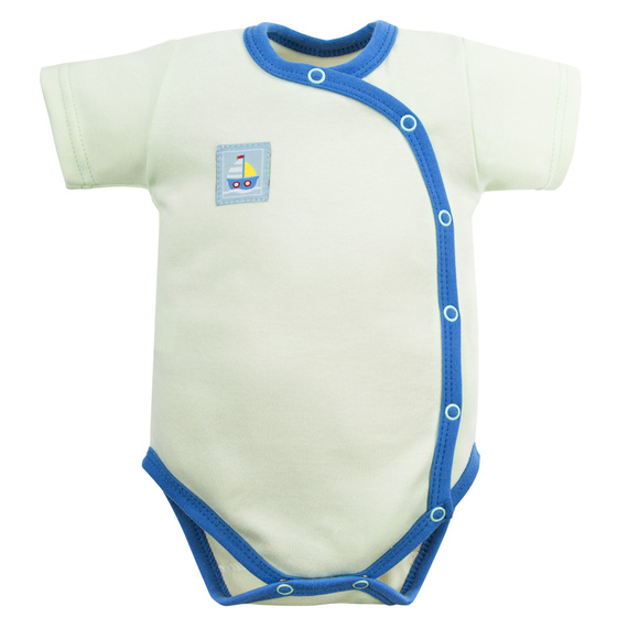 Ships Eevi Umschlag-Baby-Body Pistazie – 100 % Baumwolle, kurze Ärmel