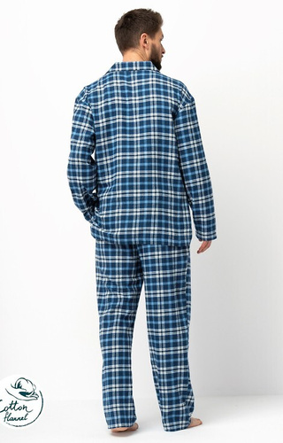 MNS 492 Key Jeans Herrenpyjama – kariertes Flanell, Baumwolle