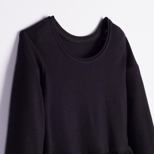 Mädchenbluse Nicol 163706 100% Baumwolle Schwarz mit Volant und Spitze
