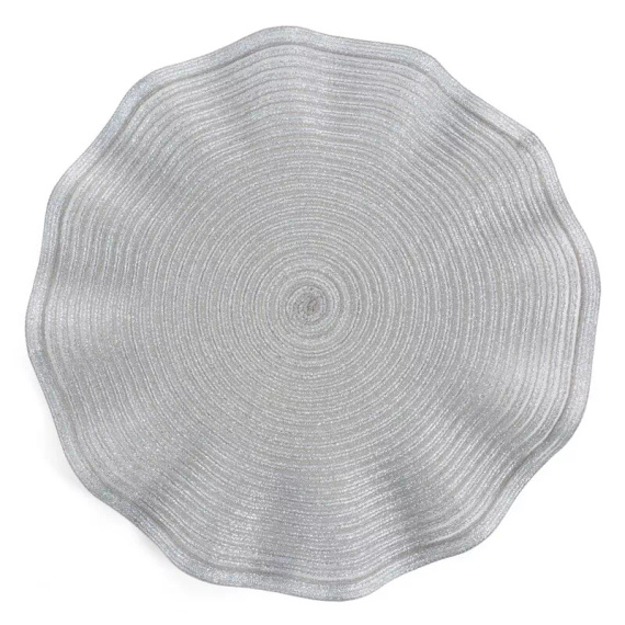 Eurofirany Tischset elegante Platzmatte unter Teller Glamour Stil June silver