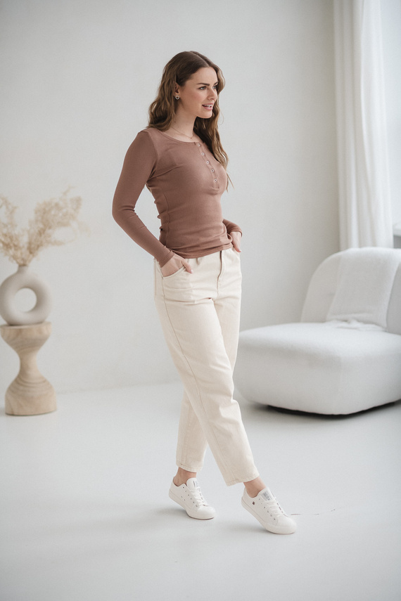 Tummy Milk&Love Umstands- und Stillshirt aus Viskose toffee