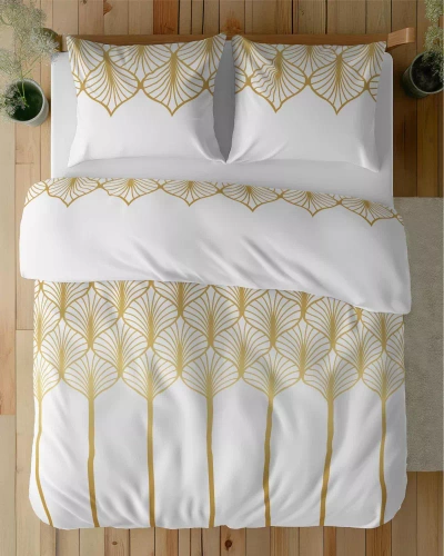 5225 B Satinbettwäsche mit geometrischem Motiv Detexpol weiß