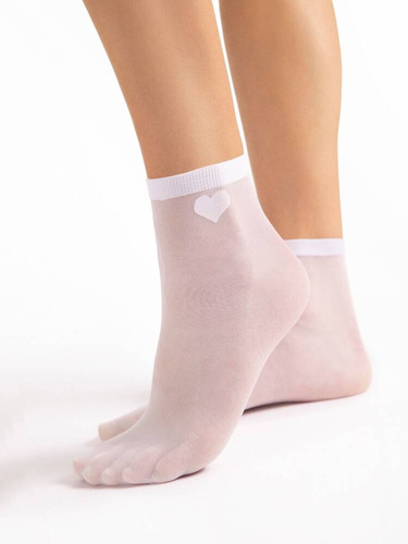 G 1191 Cupido Socken 20den Fiore weiß
