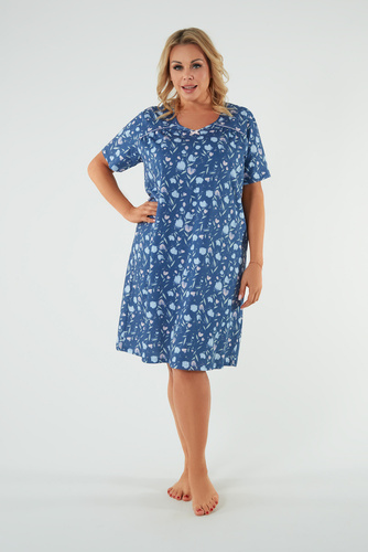 Agalia Nachthemd, kurze Ärmel Italienische Mode - Druck 