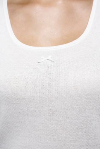 Debi Damen-T-Shirt mit breiten Trägern Italian Fashion - weiß