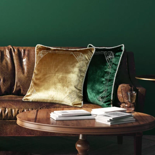 Royal 9 Velours-Kissenbezug mit Kristallen Eurofirany Honig