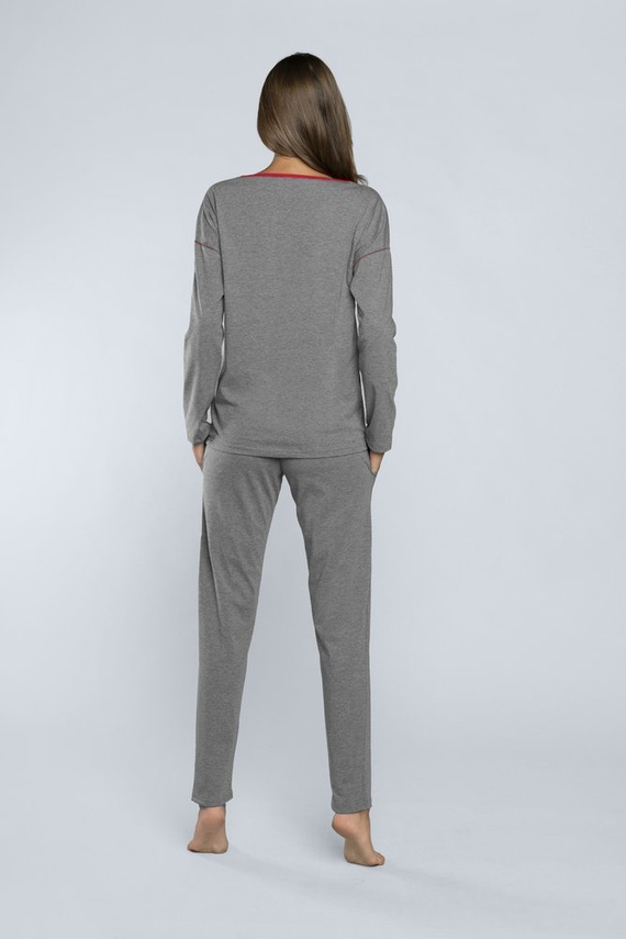 Akzent Damen Schlafanzüge Länge. ärmel, Länge. hose Italian Fashion - dunkel meliert 