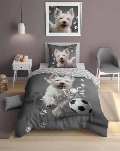 5205 A Fluo 40 Im Dunkeln leuchtende Baumwollbettwäsche Detexpol Hundeball