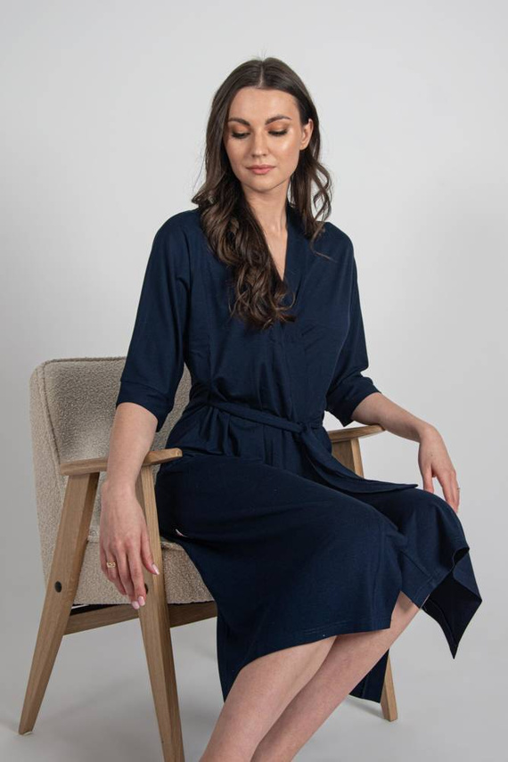 942 Visa Langer Morgenmantel De Lafense - navy blau