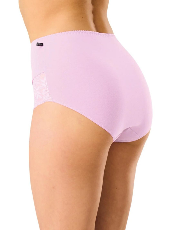Damen Slips LPF 585 rosa-lila Maxi-Bikini mit Spitze, Baumwolle 95%, Elastan