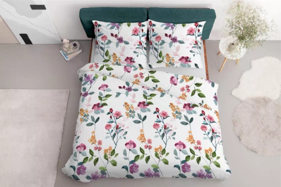 5033 Eine Detexpol-Bettwäsche aus botanischer Mikrofaser, lila