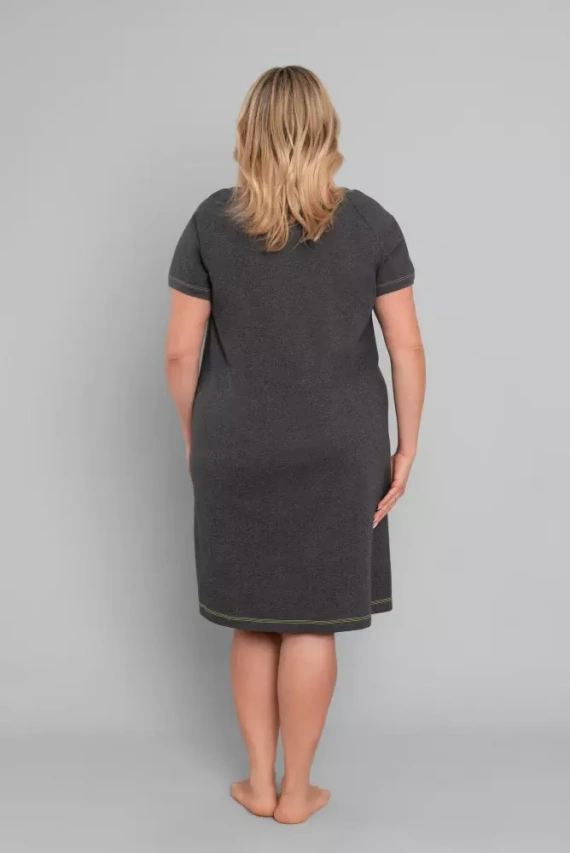 Volta Kurzarm-Nachthemd Italian Fashion - dunkel melange/grün