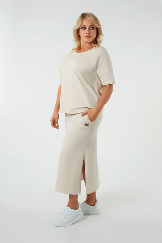 Stella Damen Maxirock Italian Fashion - beige 