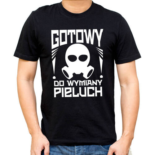 SKU M27 „Ready to Change Diapers“ Moocha New Dad T-Shirt, schwarz