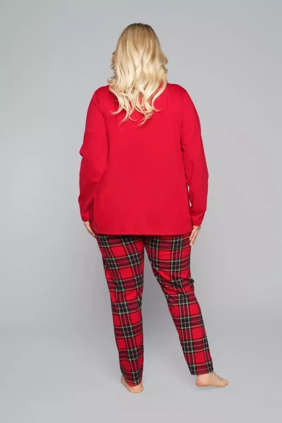 Zorza Damen Schlafanzug langarm, Hose Italian Fashion - grün/print 