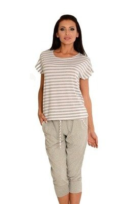 540 Jovite Damen Schlafanzug - weiß + melange