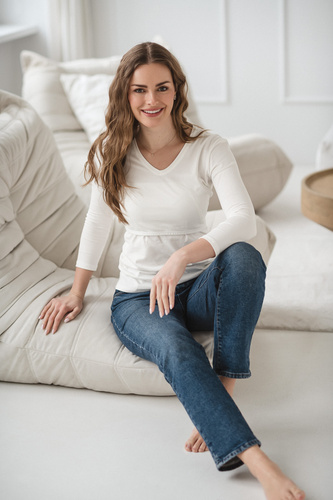 Milk&Love Milk Shirt Umstands- und Stillshirt 7/8 Arm white