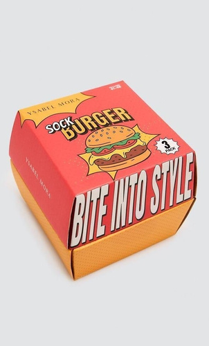 Ysabel Mora 17501 Sock Burger Unisex-Socken 3 Paar Baumwolle Geschenk