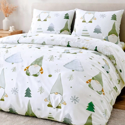 31516/1 Weihnachts-Flanellbettwäsche Flanelove Darymex grau rot – Set 100 % Baumwolle, warm und weich