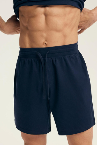 Core 43462 Legend Henderson Herrenpyjama, Marineblau – Baumwolle, kurze Ärmel, in einer Box