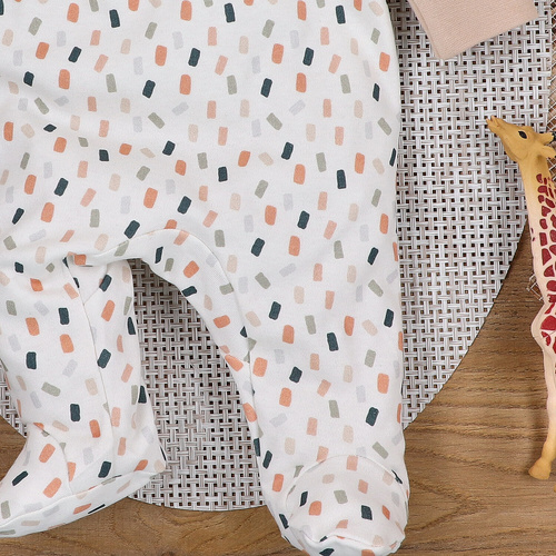 ABN-5327/KRE Umschlagstrampler aus Bio-Baumwolle Nini creme