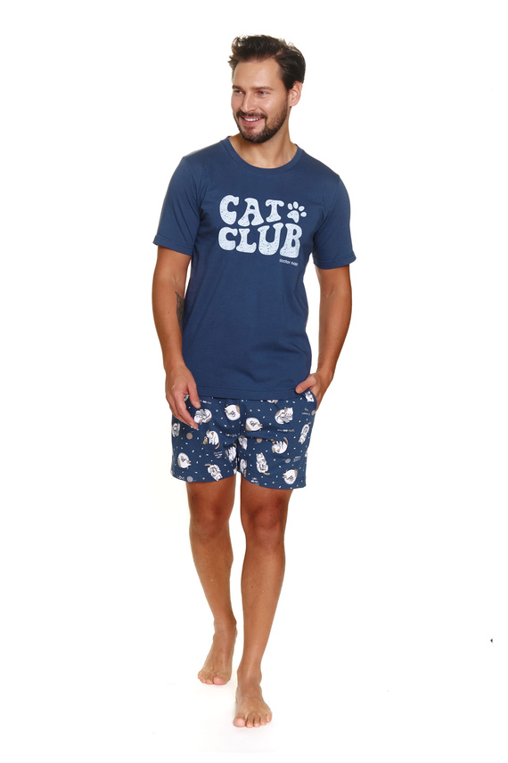 7204 „Cat Club“ Doctor Nap Herren-Pyjama – tiefblau