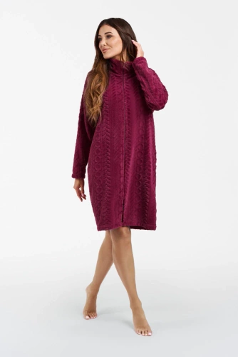 Rena Damen Bademantel Italian Fashion - burgunderrot