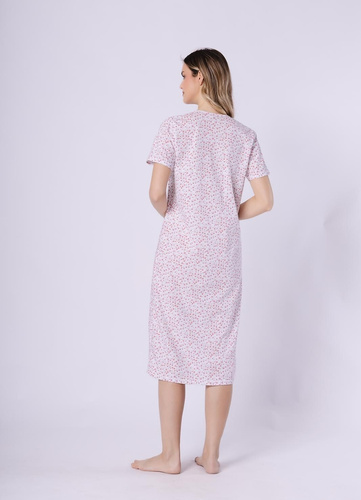 Damenhemd Oriana 1723/1760 Leveza aus 100 % Baumwolle, Kurzarm, Midi-Länge