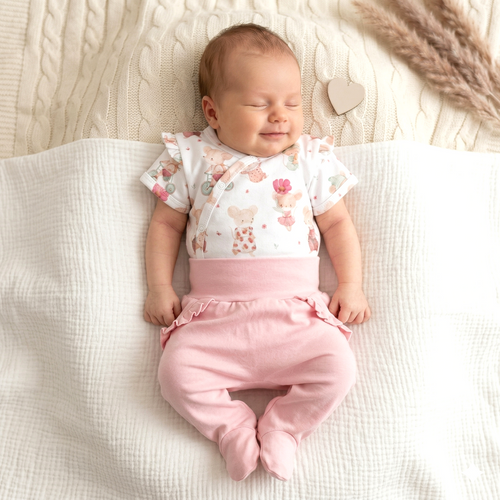 Baby Body Nini Little Mouse Bio-Baumwolle Wickelbody Kurzarm hautfreundlich