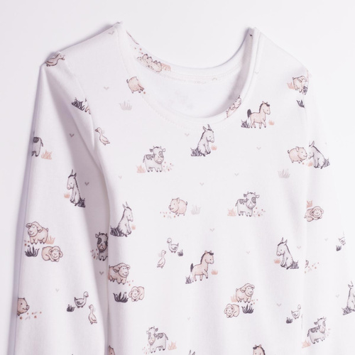 228036 Nicol FARMA Kinder-Pyjama 100% Baumwolle lang mit Tieren
