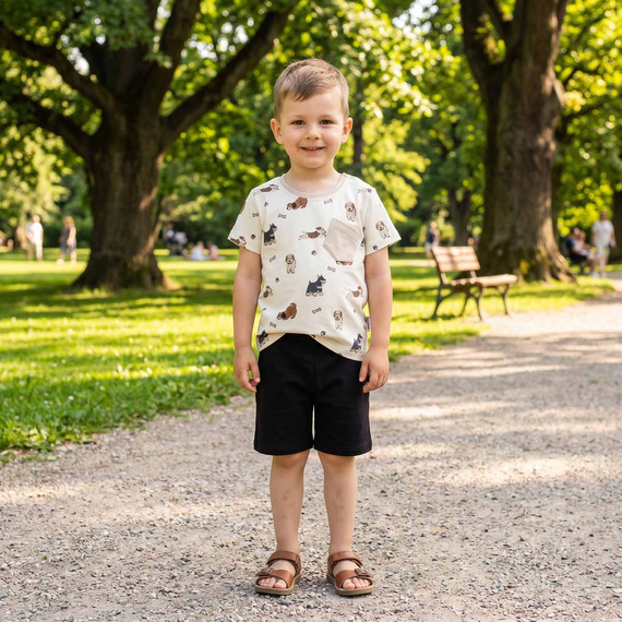163892 Nicol Schwarze Jungen Baumwollshorts mit Taschen
