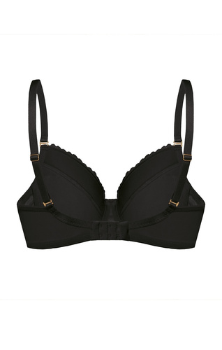 Petra Full Cup BH Mefemi by Nipplex – schwarz, volle Unterstützung, Spitzenkörbchen, Baumwollfutter, herausnehmbare Push-Up-Einlagen, perfekter Halt für größere Oberweiten