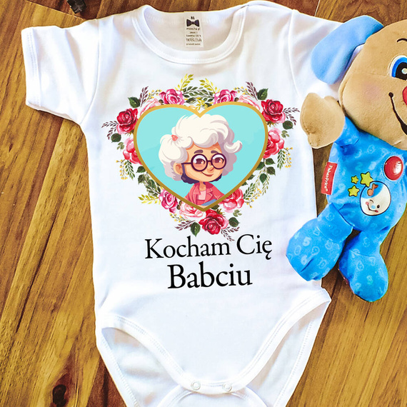 SKU N068 „Ich liebe dich, Oma“ Moocha Kurzarm-Body, weiß