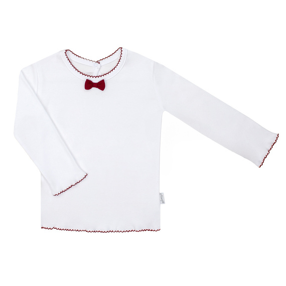 163568 Langarmbluse „Magic of Christmas“ Nicol – bordeauxrote Schleife